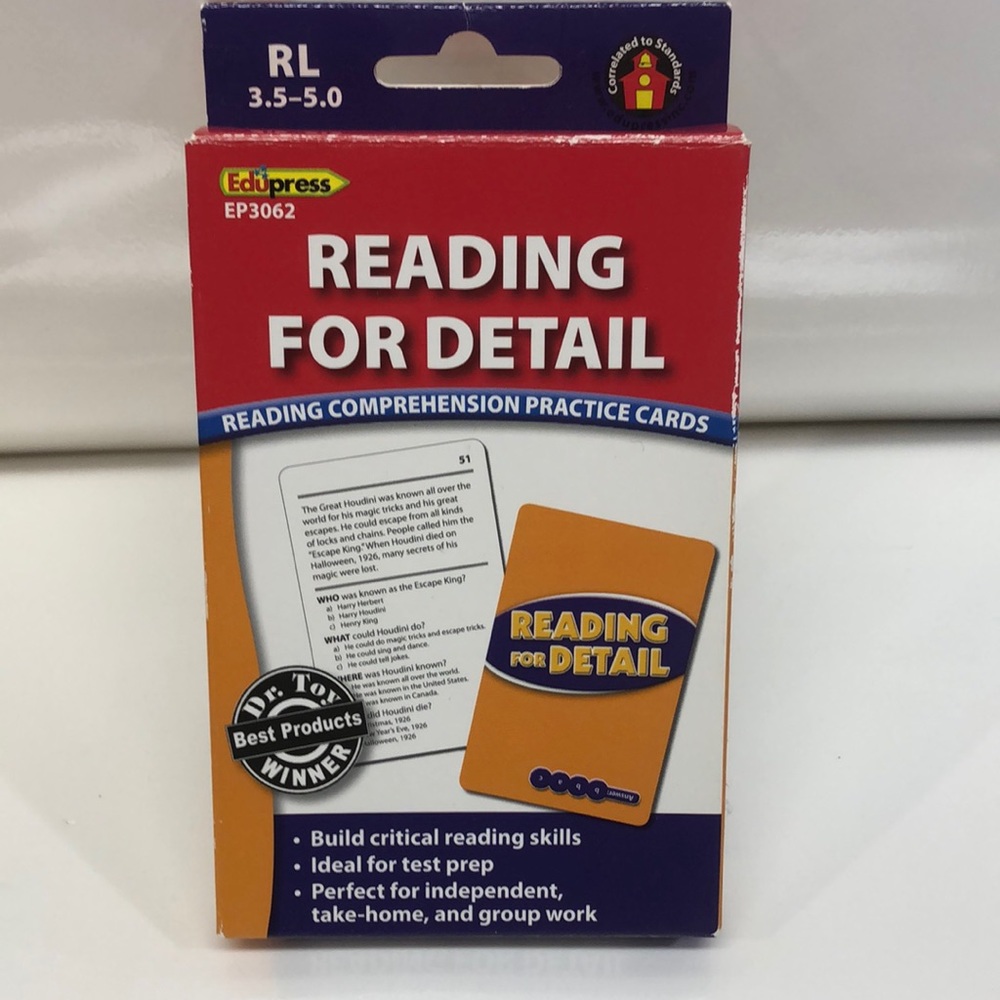 Reading For Detail Comprehension Practice Cards RL 3.5-5.0
